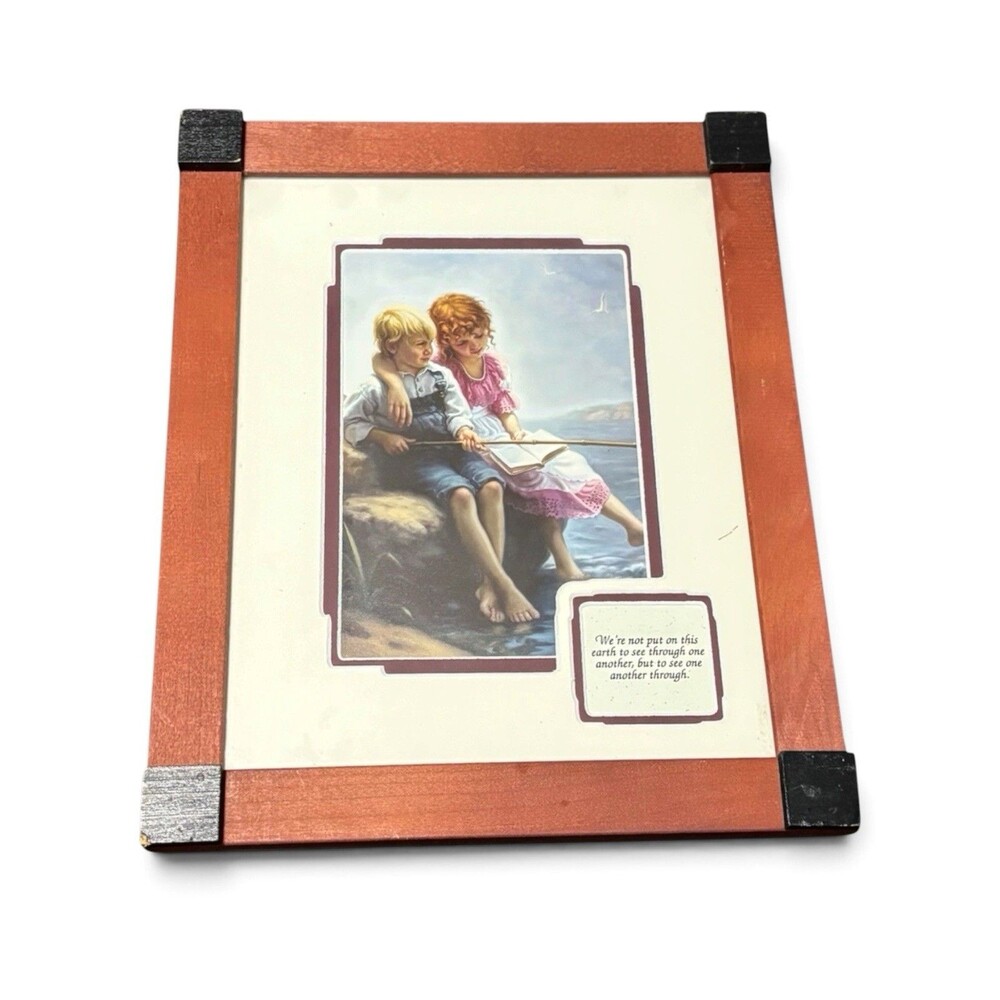 Vintage 90s Mark Arian “Companions”Framed Art Print 9x11 See One Another Through